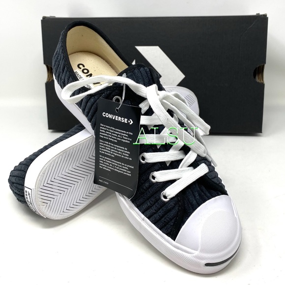 Converse Jack Purcell Low Velvet Black Casual Shoes Men's Sneakers Size 165139C - Picture 10 of 11